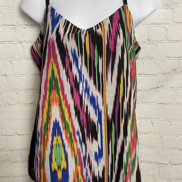Warehouse Tops - Warehouse women size 12 black streak strap sleeve lined blouse